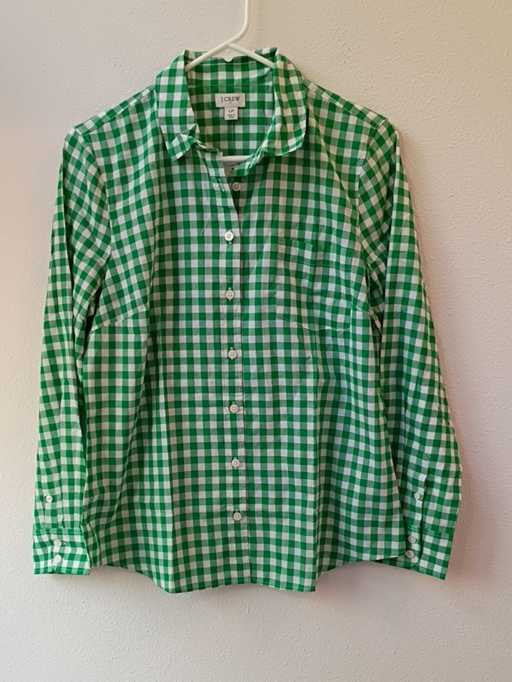 J Crew Green Gingham Shirt